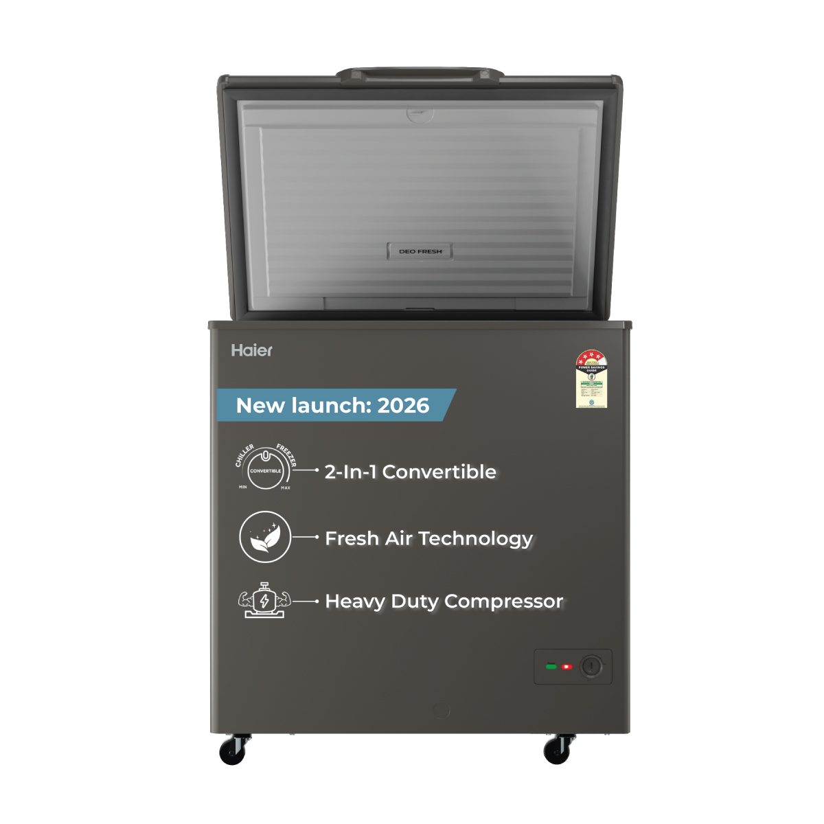 Haier Deep Freezer 235L Hard Top Convertible Single Door (Titanium)